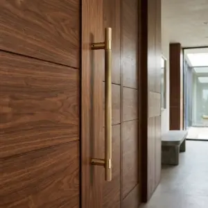 Onyx Brass Knurled Door Pull Handle