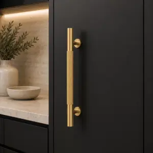 Matrix Brass Knurled Cabinet Handle